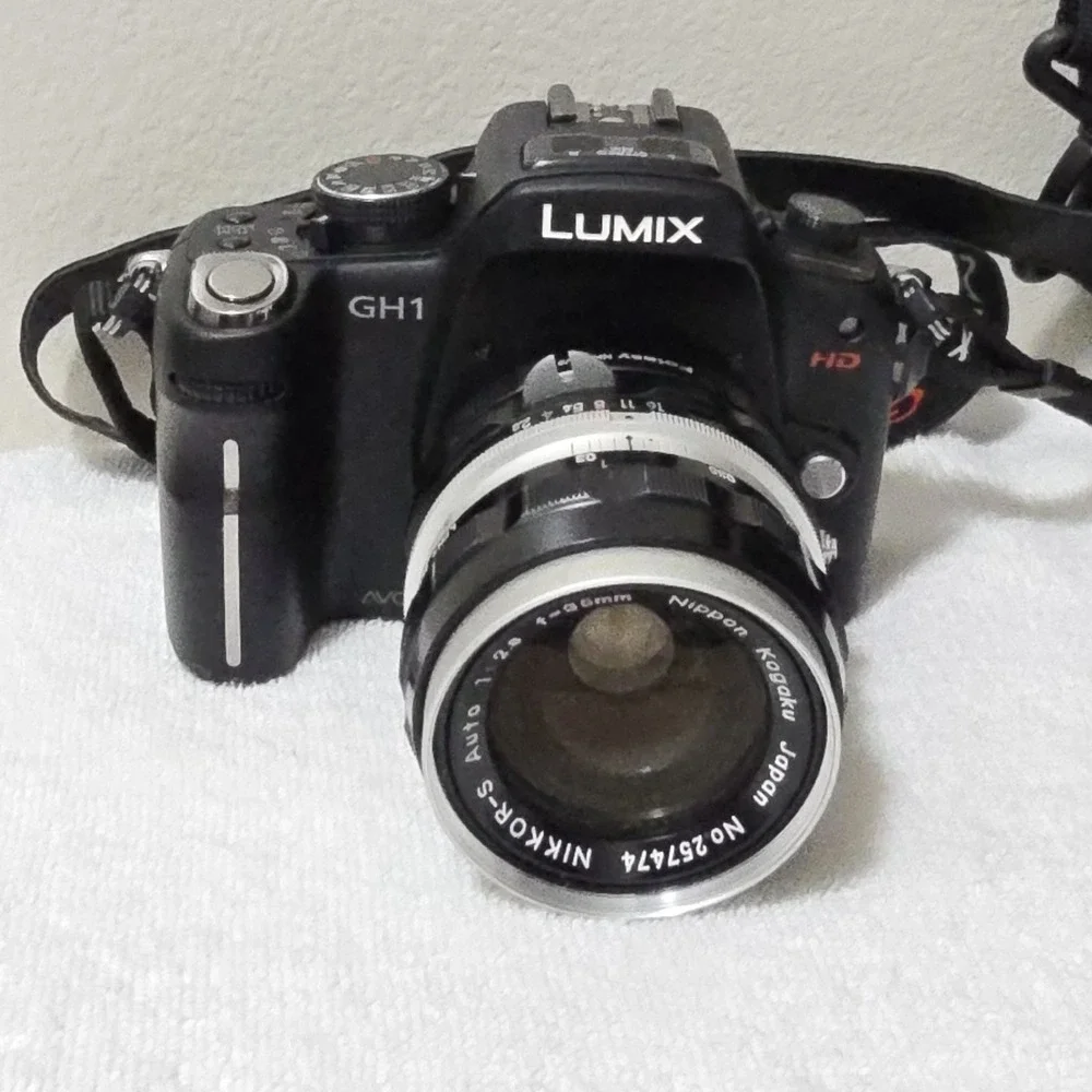 Panasonic Lumix DMC-GH1 Mirrorless Camera Bundle Nikon 35mm f/2.8‎ Lens